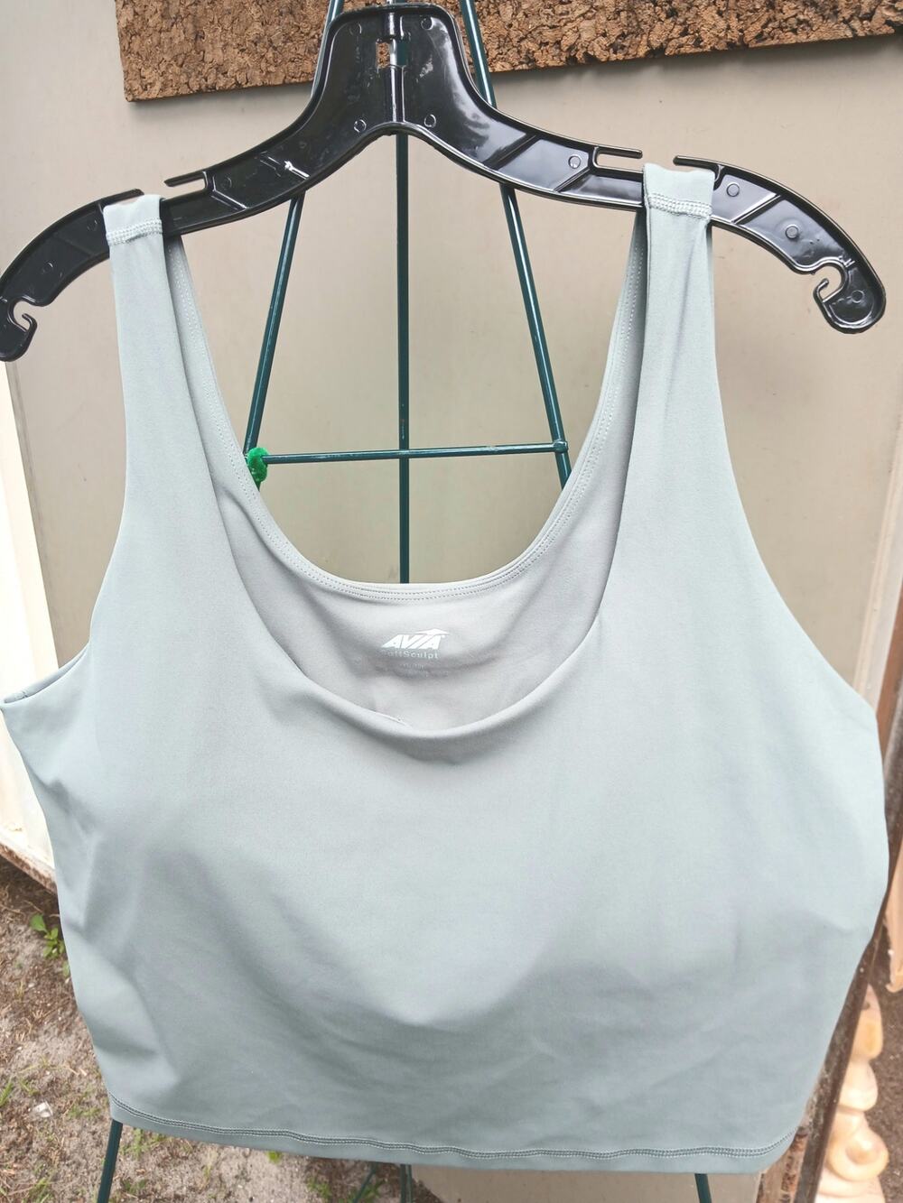 AVIA Softsculpt Gray Grey XXL 20 Sports Bra Removable Pads Plus Size Cropped